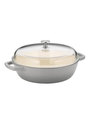 Brytfanka 3,8 l + szklana pokrywka (szara) Calido Kela