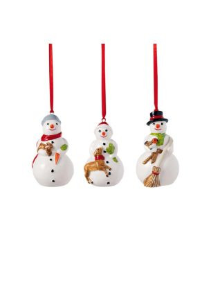 Zestaw 3 ozdób choinkowych Bałwanki Nostalgic Ornaments Villeroy & Boch