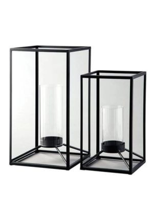 Latarenki czarne loft stalowe 2 el.  KARE Design 