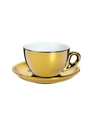 Filiżanka ze spodkiem do cappuccino (złota) Roma Cilio