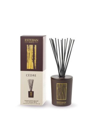 Dyfuzor zapachowy z patyczkami (100 ml) Cedre + ceramiczna przykrywka Esteban