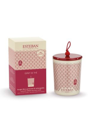 Świeca zapachowa (180 g) Esprit de thé + ceramiczna przykrywka Esteban