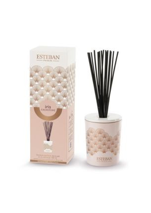 Dyfuzor zapachowy z patyczkami (100 ml) Iris Cachemire + ceramiczna przykrywka Esteban