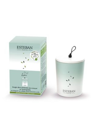 Świeca zapachowa (180 g) Pur Lin + ceramiczna przykrywka Esteban