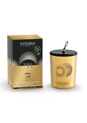 Świeca zapachowa (180 g) + ceramiczna przykrywka Vanille d'Or Esteban