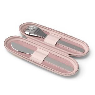 Zestaw sztućców podróżnych w etui (różowym) Slim Nest Monbento