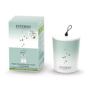 Świeca zapachowa (180 g) Pur Lin + ceramiczna przykrywka Esteban