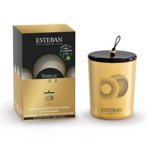 Świeca zapachowa (180 g) + ceramiczna przykrywka Vanille d'Or Esteban